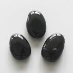 Black Obsidian Tumble Pendant With Cross Hole 2.5mm 0.8-1.2 inch (2.2-3cm) A