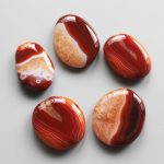 Red Agate With Stripe & Quartz Smooth Stone 1.6 inch (0.8-1 x 3.5-4.5cm) A/A+
