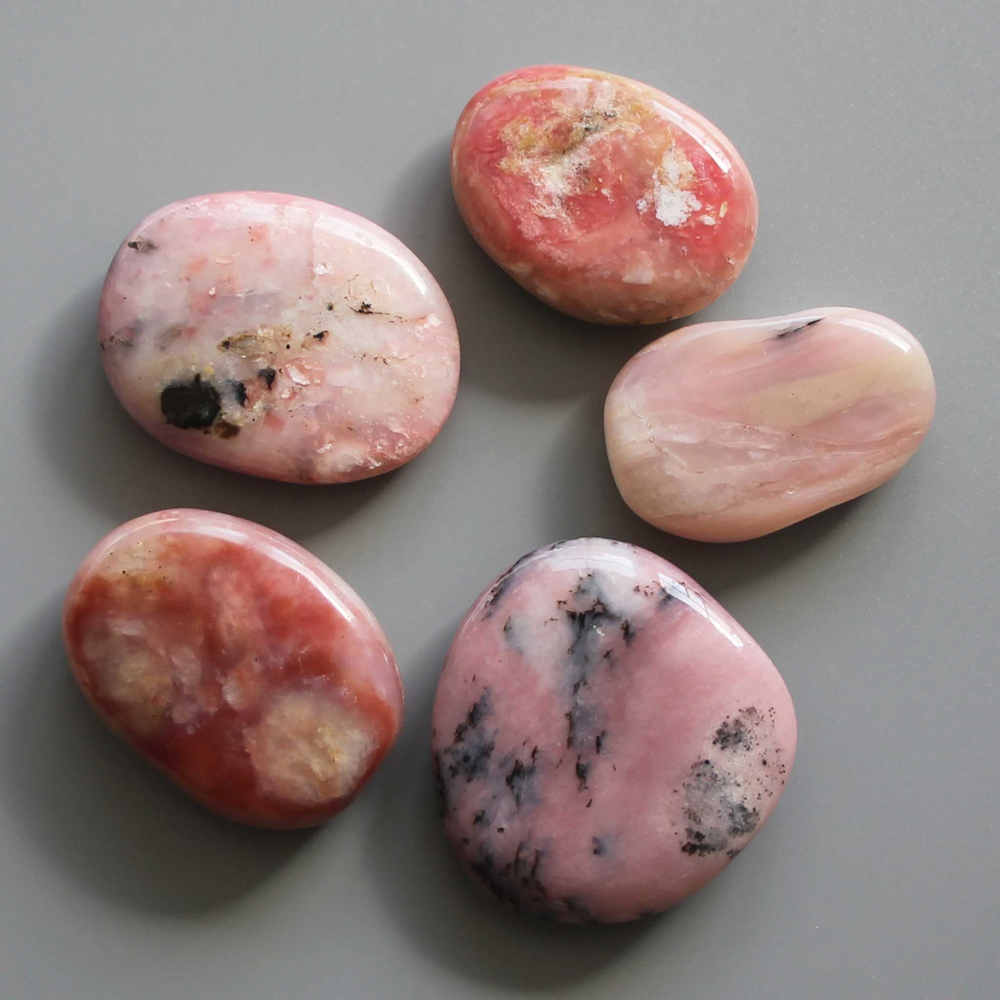 c6e9fc7775847fd66386569c3c252759 Pink Opal Peru Smooth Stone 1.6 inch (0.8-1 x 3.5-4.5cm) A/A+