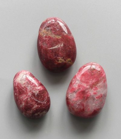 Thulite Tumble Pendant With Cross Hole 2.5mm 0.8-1.2 inch (2.2-3cm) A