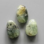 Epidote In Prehnite w/Tourmaline Tumble Pendant w/Cross Hole 2.5mm 0.8-1.2 inch (2.2-3cm) A