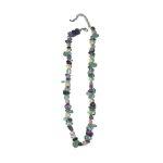 Rainbow Fluorite Chip & Pearl Necklace 2# 5/8mm,16" A