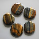 Gold & Blue Tiger Eye Smooth Stone 1.6 inch (0.8-1 x 3.5-4.5cm) A/A+