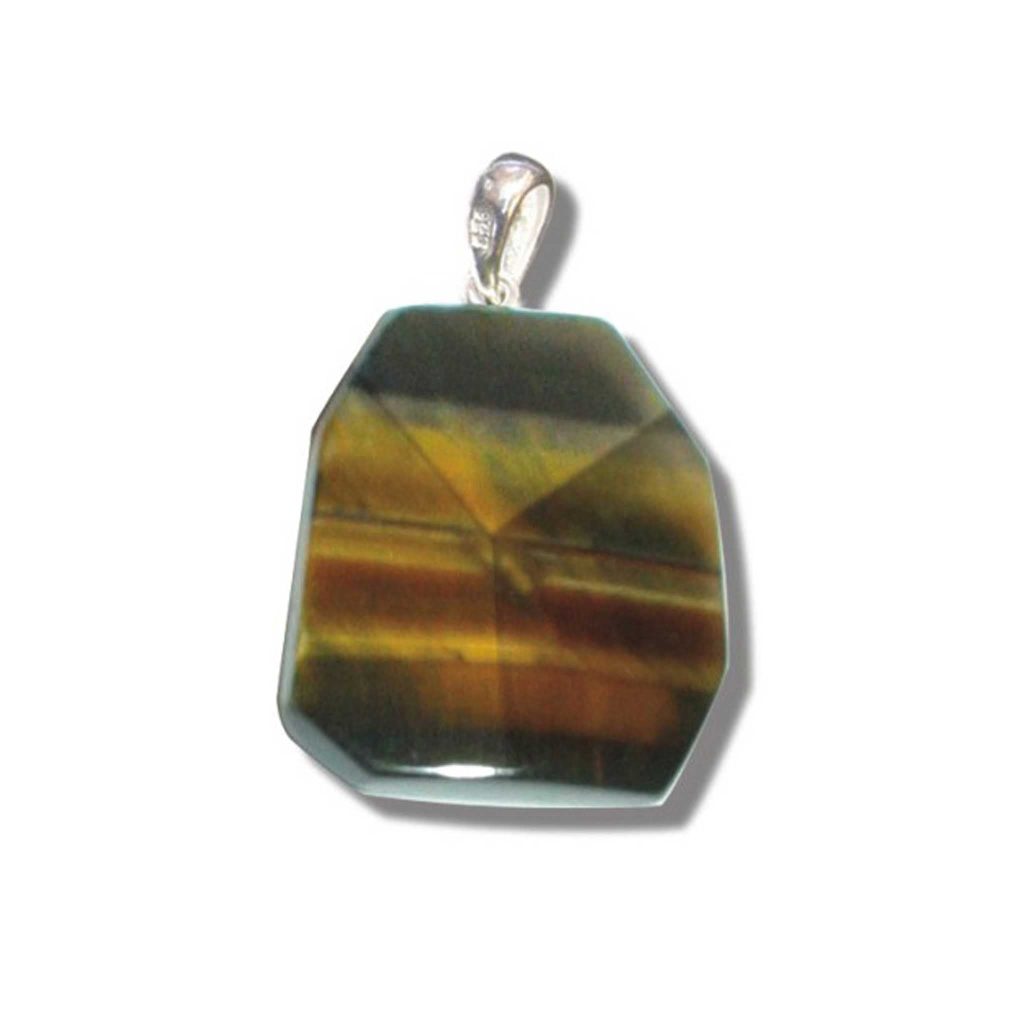 Golden Tiger Eye Flat tumble with silver 25-30mm A/A+