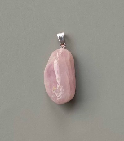 Kunzite Free Form Tumble Pendant With Metal M004 18-25mm A