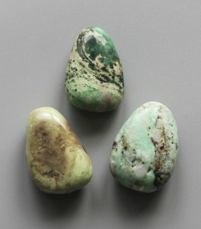 Variscite Green Ch Tumble Pendant With Cross Hole 2.5mm 0.8-1.2 inch (2.2-3cm) A/B