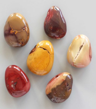 Mookaite Tumble Pendant With Cross Hole 2.5mm 0.8-1.2 inch (2.2-3cm) A/B