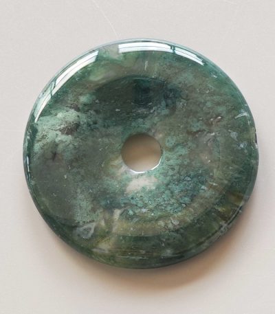 Moss Agate Donut 2 inch (0.8 x 5cm) A/A+