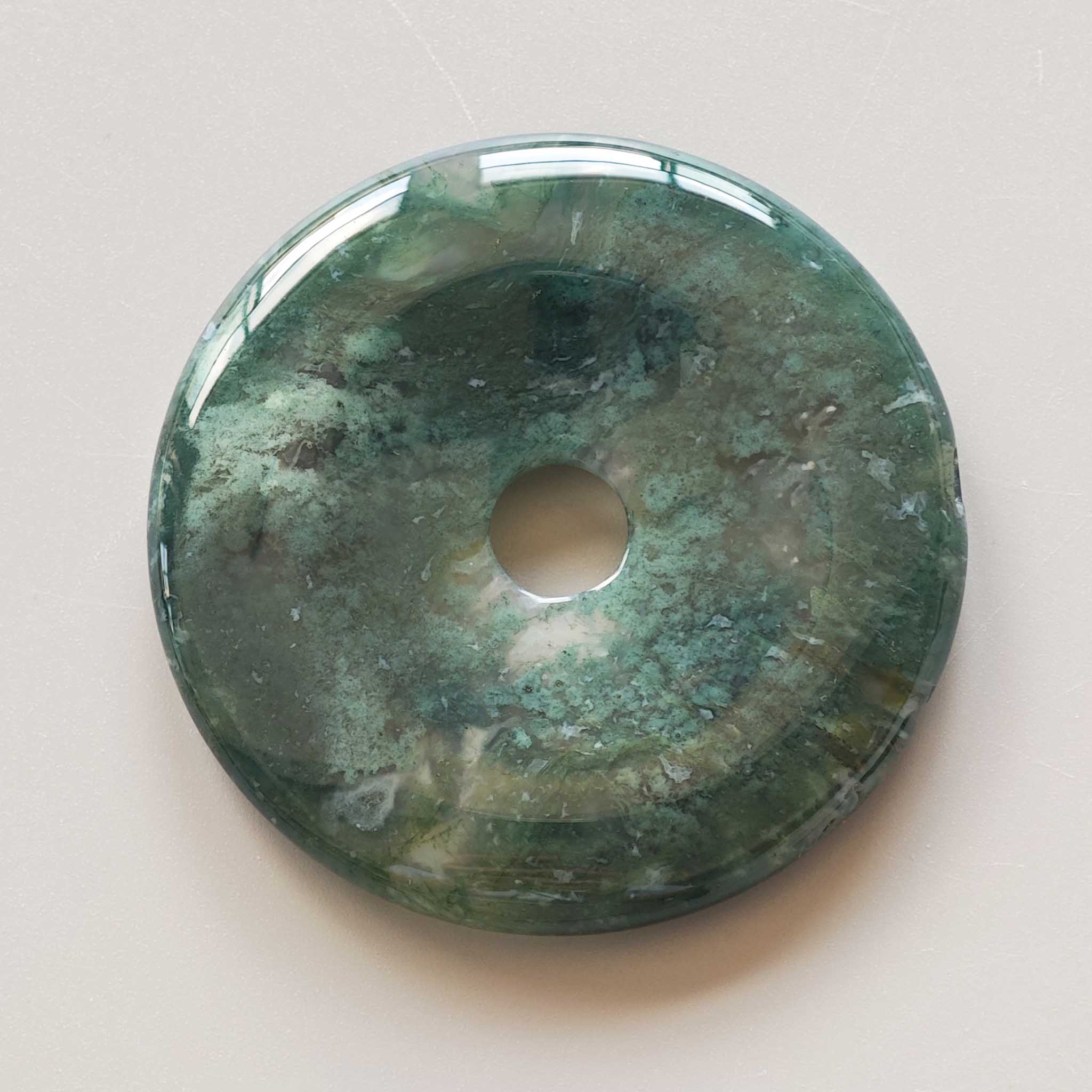 d2f16dc64b0fe2846cc11f723908f878 Moss Agate Donut 2 inch (0.8 x 5cm) A/A+