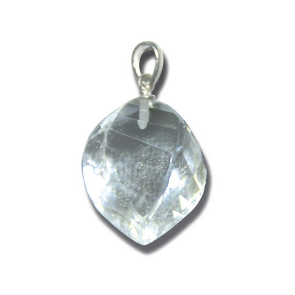 Crystal Straight Faceted Pendant With Silver 18-25mm A/A+