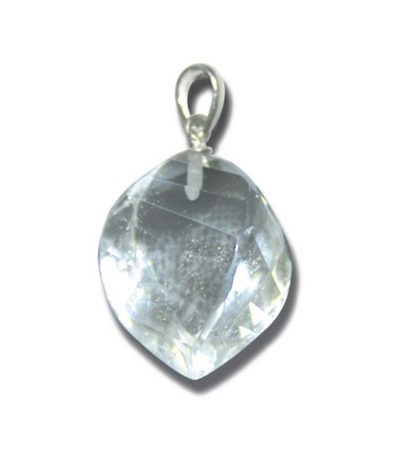 Crystal Straight Faceted Pendant With Silver 18-25mm A/A+
