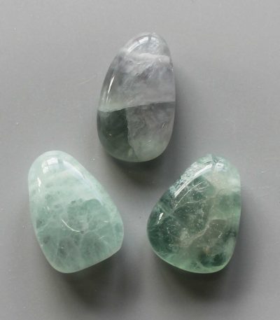 Green Fluorite Tumble Pendant With Cross Hole 2.5mm 0.8-1.2 inch (2.2-3cm) A/B