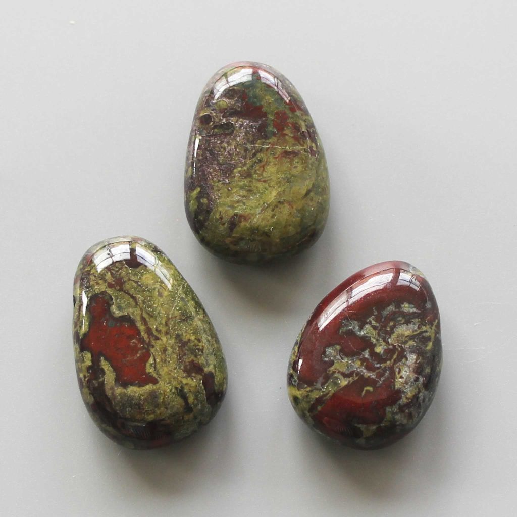 Dragon Stone Tumble Pendant With Cross Hole 2.5mm 0.8-1.2 inch (2.2-3cm) A/A+