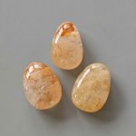 Gold Healer Quartz Tumble Pendant With Cross Hole 2.5mm 0.8-1.2 inch (2.2-3cm) A/B