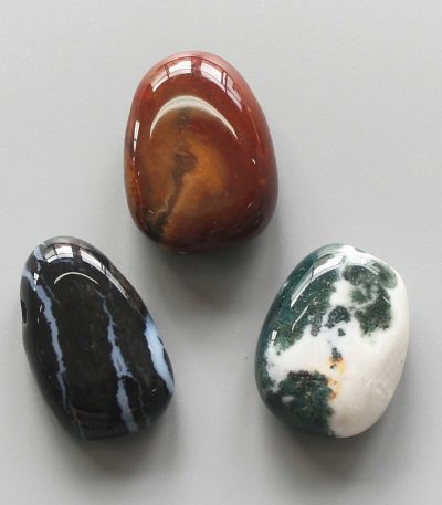 Sardonyx Jasper Tumble Pendant With Cross Hole 2.5mm 0.8-1.2 inch (2.2-3cm) A