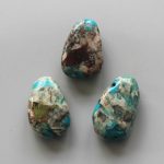 Chrysocolla Blue White Tumble Pendant With Cross Hole 2.5mm 0.8-1.2 inch (2.2-3cm) A/B
