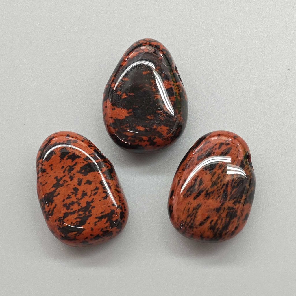 Mahogany Obsidian Tumble Pendant With Cross Hole 2.5mm 0.8-1.2 inch (2.2-3cm) A