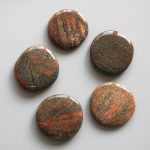 Unakite Banded Smooth Stone 1.6 inch (0.8-1 x 3.5-4.5cm) A/B
