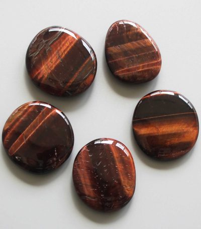 Red Tiger Eye Smooth Stone 1.6 inch (0.8-1 x 3.5-4.5cm) A/B