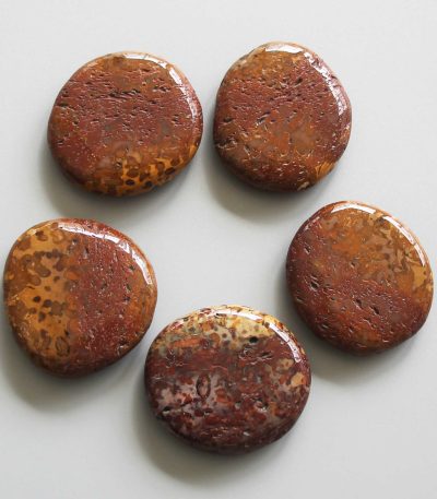 Red Tiger Jasper Smooth Stone 1.6 inch (0.8-1 x 3.5-4.5cm) A/B