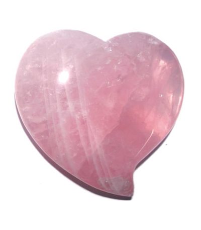 Rose Quartz Puff Pointed Heart 4 inch (3 x 10 x 10cm) A/A+