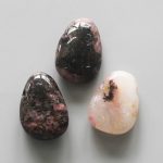 Petal Rhodonite Tumble Pendant With Cross Hole 2.5mm 0.8-1.2 inch (2.2-3cm) A/B
