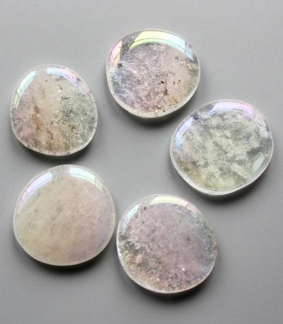 Crystal Laser AB Rainbow Color Smooth Stone 1.6 inch (0.8-1 x 3.5-4.5cm) A/B