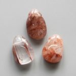 Red Hematoid Quartz Tumble Pendant With Cross Hole 2.5mm 0.8-1.2 inch (2.2-3cm) A