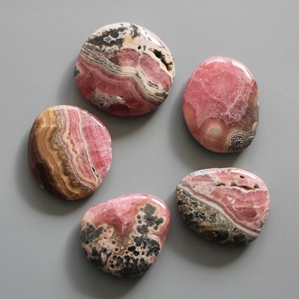 Rhodochrosite Argentina Smooth Stone 1.6 inch (0.8-1 x 3.5-4.5cm) A/A+