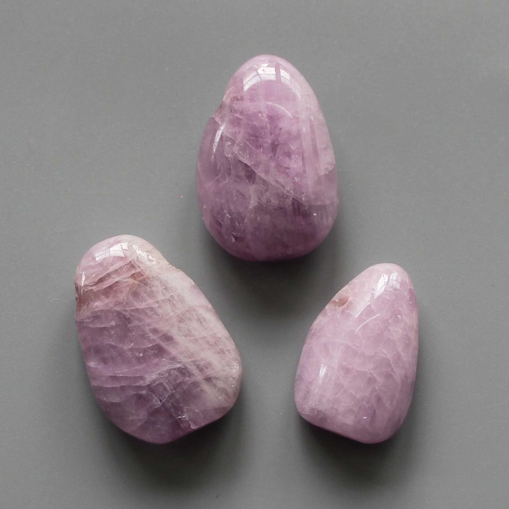 Kunzite Tumble Pendant With Cross Hole 2.5mm 0.8-1.2 inch (2.2-3cm) A+/AA