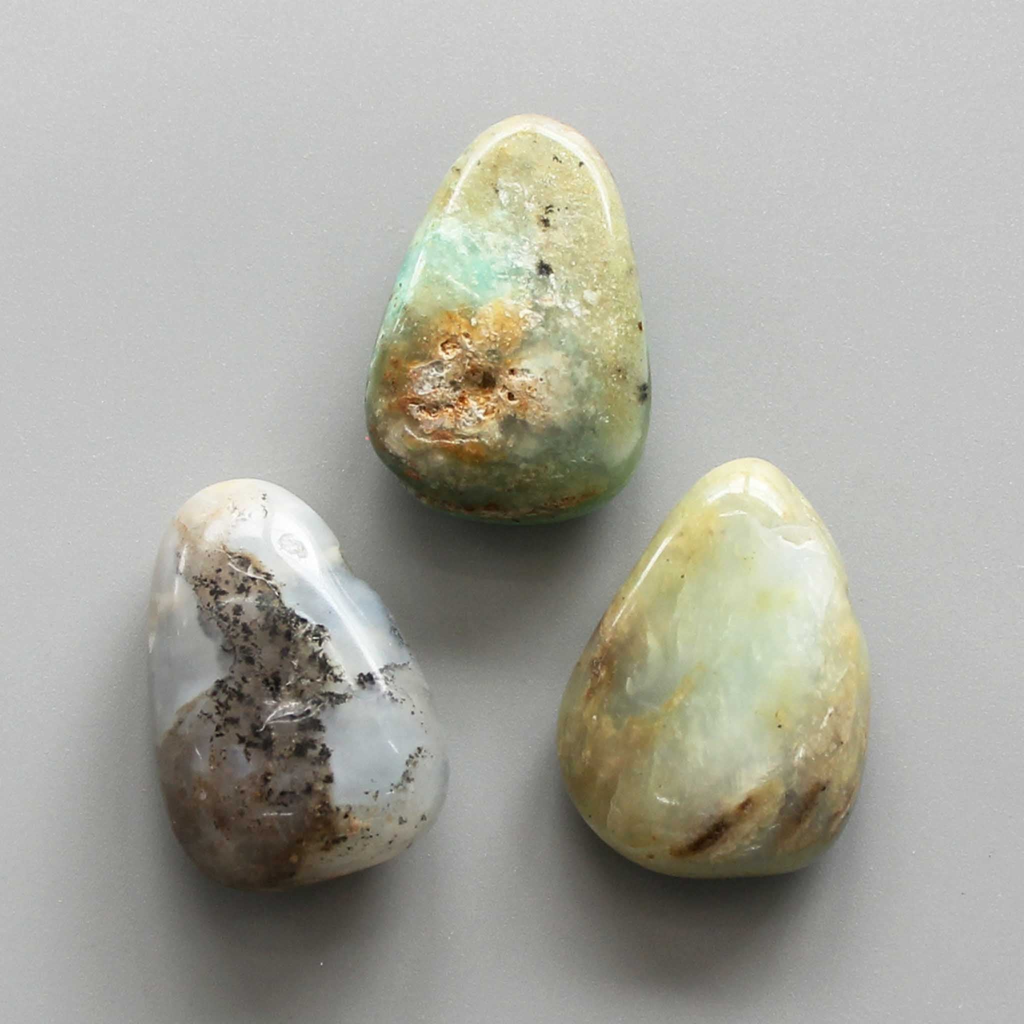 e2c9b4fd7daed32c286c15ab089fc6bf-1 Blue Opal Tumble Pendant With Cross Hole 2.5mm 0.8-1.2 inch (2.2-3cm) A/B