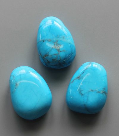 Howlite Dyed Turquoise Color Tumble Pendant With Cross Hole 2.5mm 0.8-1.2 inch (2.2-3cm) A
