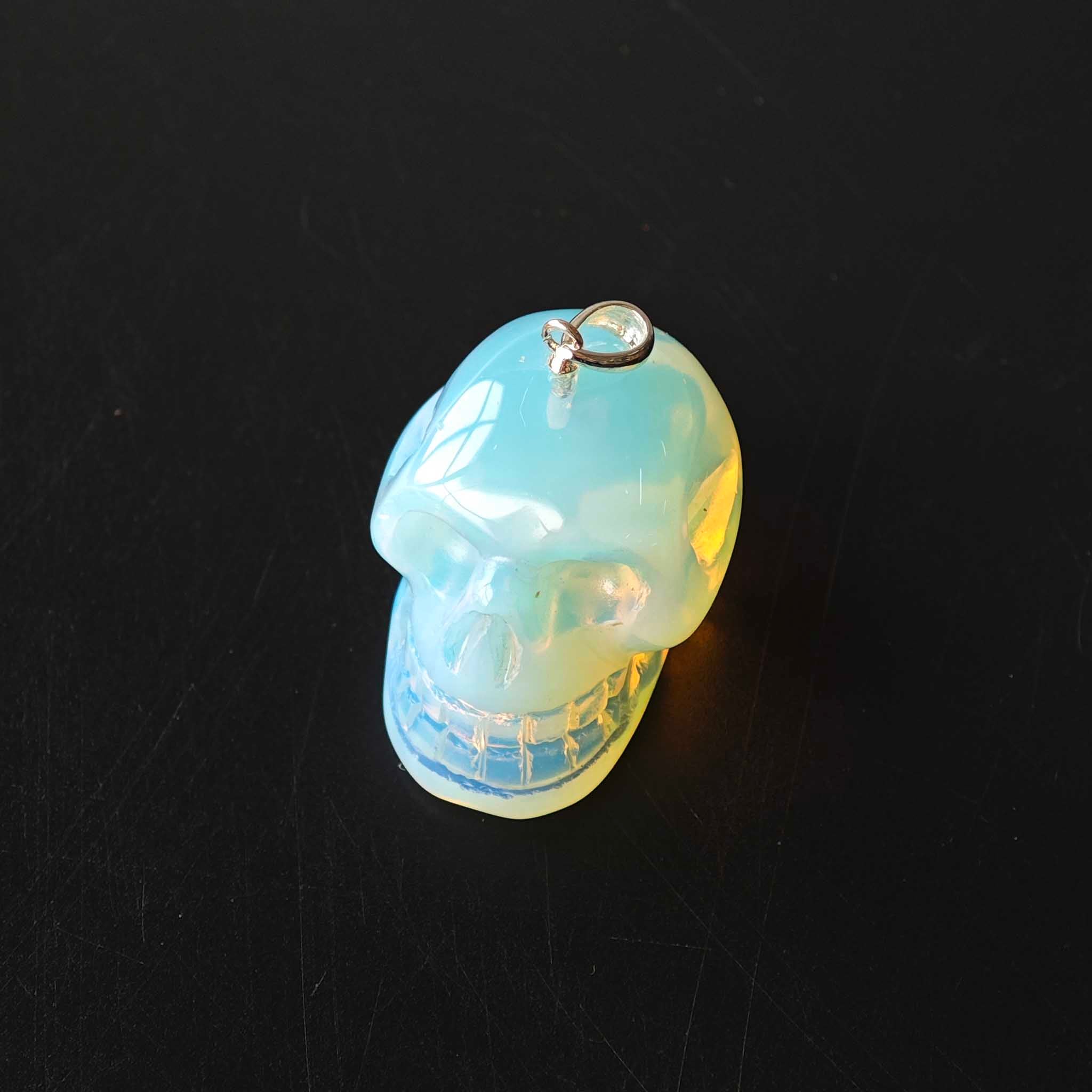 e3fb29110a9e6768e936f267c2a757e0 Opalite Skull pendant with silver 20-25mm A/A+