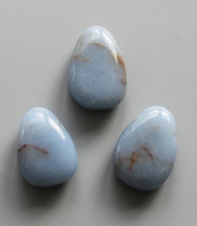 Angelite Tumble Pendant With Cross Hole 2.5mm 0.8-1.2 inch (2.2-3cm) A/B