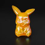 Crystal Laser Orange Yellow Rainbow Color Cartoon Monster Style B 55mm A