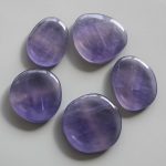 Violet Fluorite Smooth Stone 1.6 inch (0.8-1 x 3.5-4.5cm) A+/AA