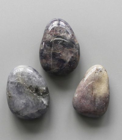 Iolite Tumble Pendant With Cross Hole 2.5mm 0.8-1.2 inch (2.2-3cm) A/B