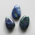 Azurite Malachite Natural Tumble Pendant With Cross Hole 2.5mm 0.8-1.2 inch (2.2-3cm) A/A+