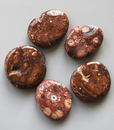 Birds Eye Jasper Smooth Stone 1.6 inch (0.8-1 x 3.5-4.5cm) A/B