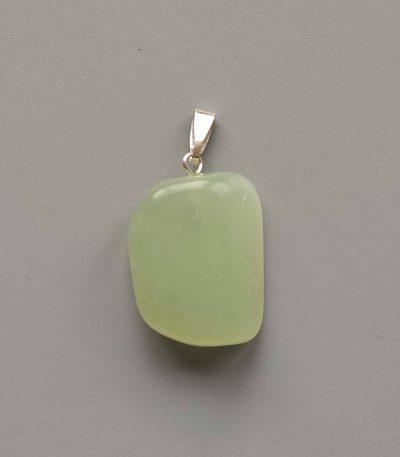 New Jade Free Form Tumble Pendant With Metal M004 18-25mm A