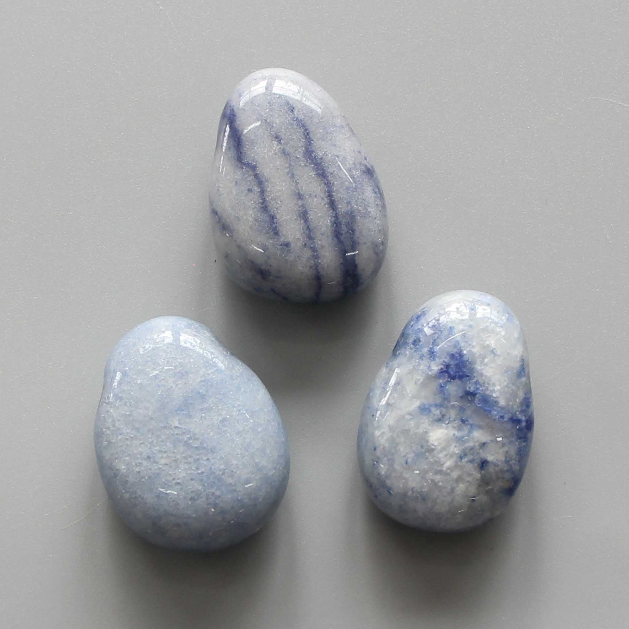 e922b1236242827d59791acf81898675-1 Blue Quartz Tumble Pendant With Cross Hole 2.5mm 0.8-1.2 inch (2.2-3cm) A/B