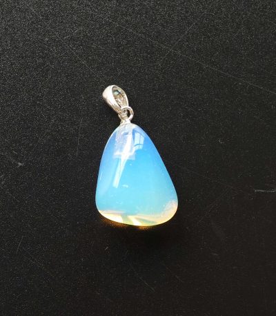 Opalite Free Form Tumble Pendant With Silver 18-25mm A/A+