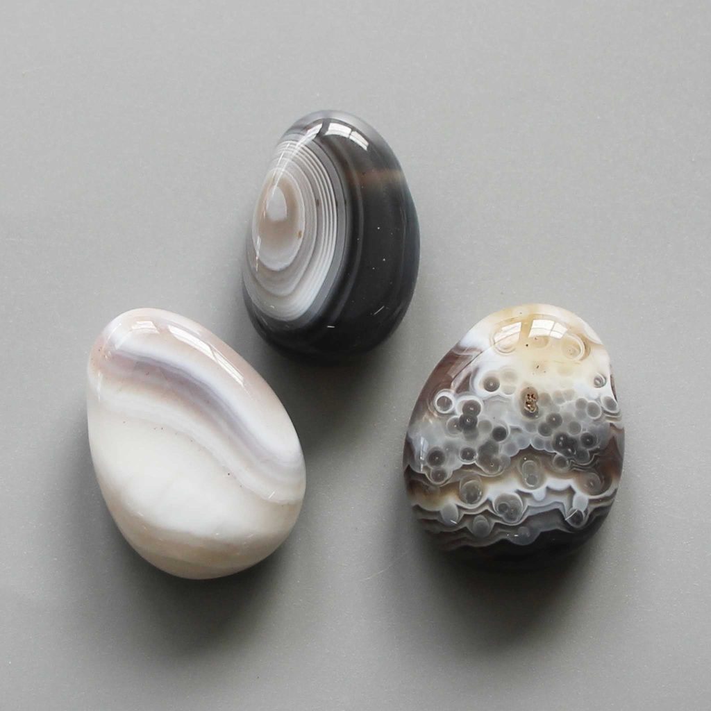 Botswana Agate Tumble Pendant With Cross Hole 2.5mm 0.8-1.2 inch (2.2-3cm) A