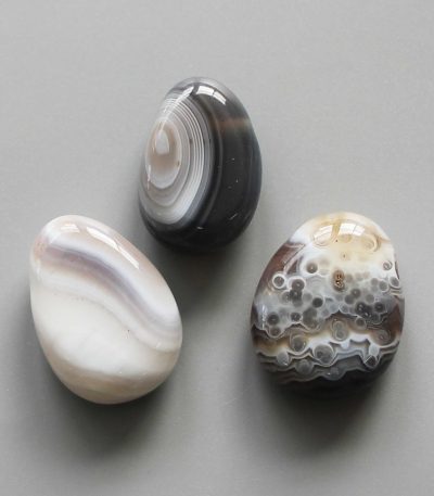 Botswana Agate Tumble Pendant With Cross Hole 2.5mm 0.8-1.2 inch (2.2-3cm) A