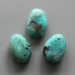 Green Amazonite With Black Spot Tumble Pendant With Cross Hole 2.5mm 0.8-1.2 inch (2.2-3cm) A+