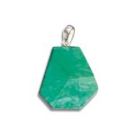 Green Strawberry Quartz Flat tumble with silver 25-30mm A/A+