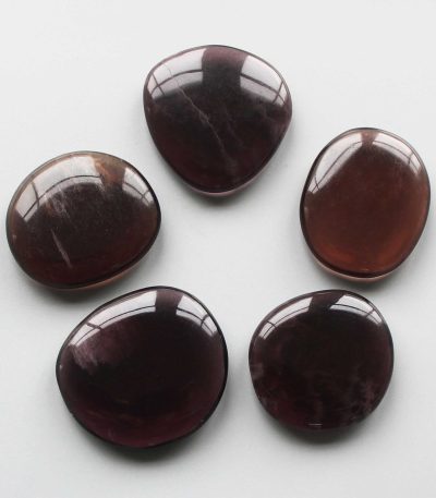 Smoky Fluorite Smooth Stone 1.6 inch (0.8-1 x 3.5-4.5cm) A+/AA
