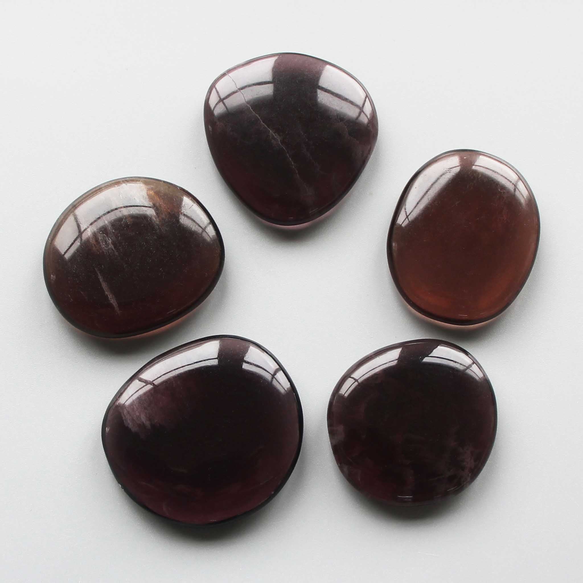 f135c7c57992148274c89050df9c8062 Smoky Fluorite Smooth Stone 1.6 inch (0.8-1 x 3.5-4.5cm) A+/AA