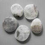 Crystal With Black Inclusions Smooth Stone 1.6 inch (0.8-1 x 3.5-4.5cm) A/B