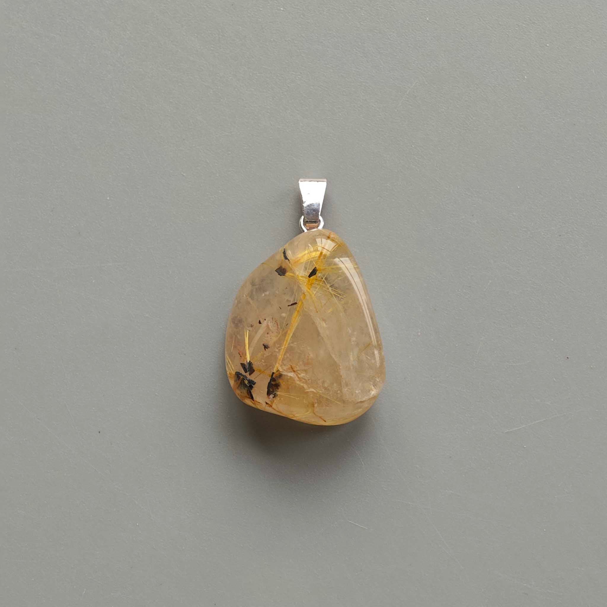 f1c2e4f92fa87e419feb611c6645d39c-1 Gold Rutile Quartz Free Form Tumble Pendant With Metal M004 18-25mm A